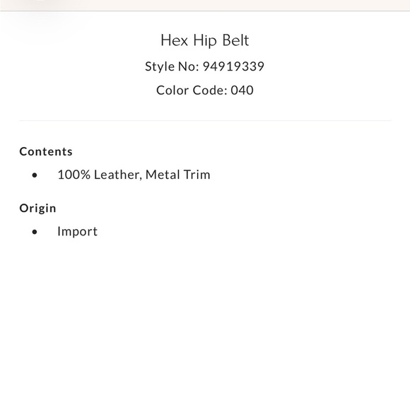 Free People Hex Hip Belt- Espresso